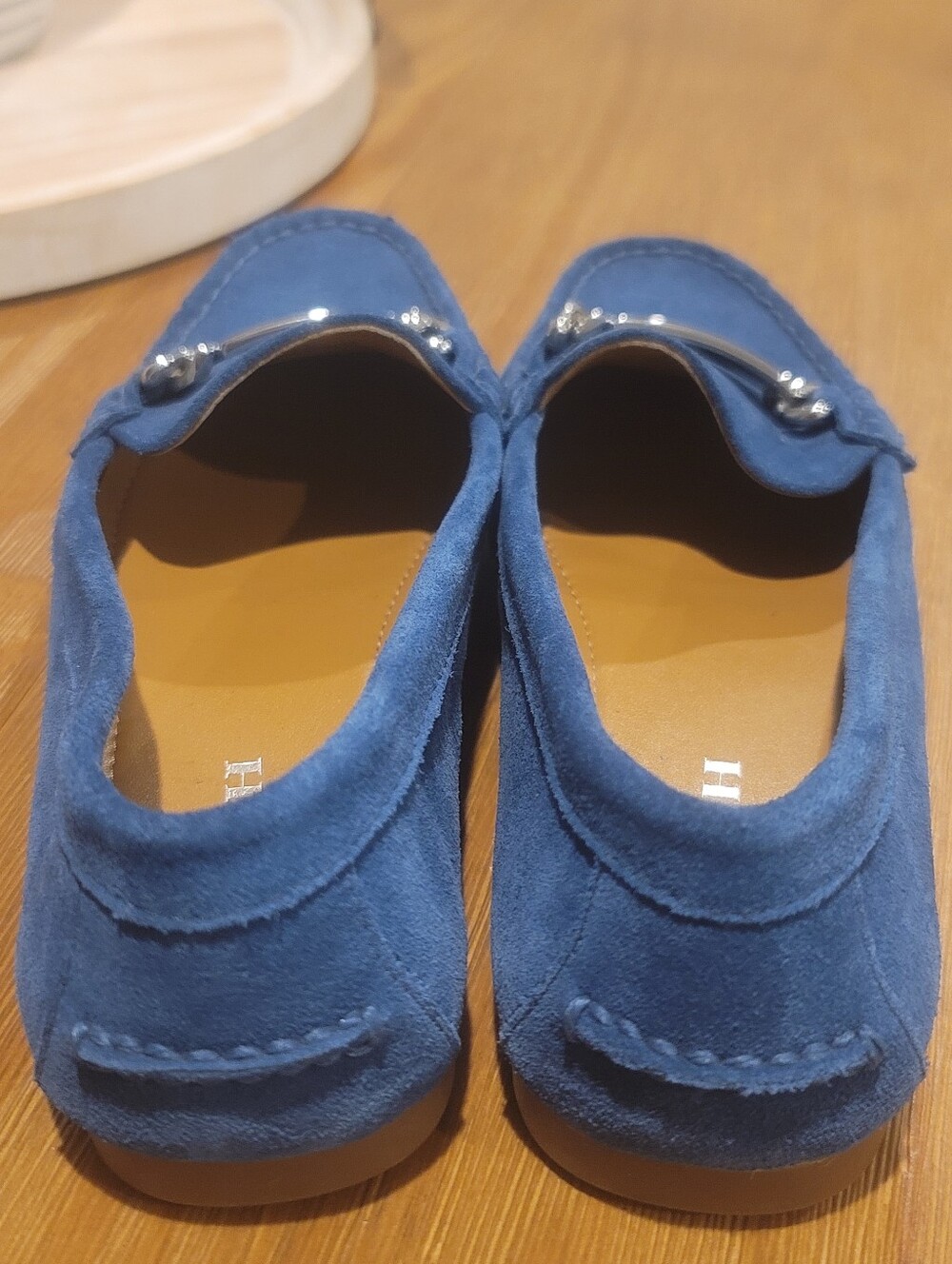 Coach Blue Suede Loafers with Silver Accent 7.5 B - Picture 9 of 10